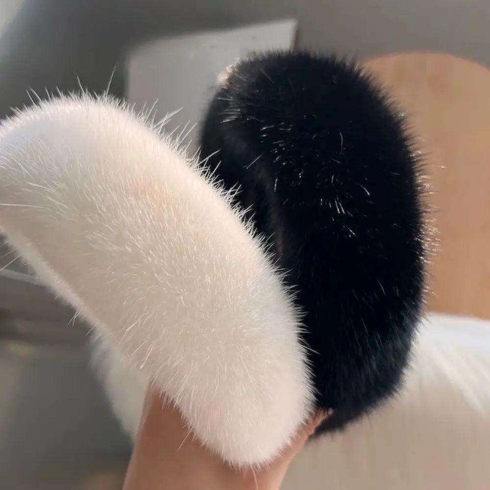 Winter Headband Fleece - Opaska do włosów z futra norek